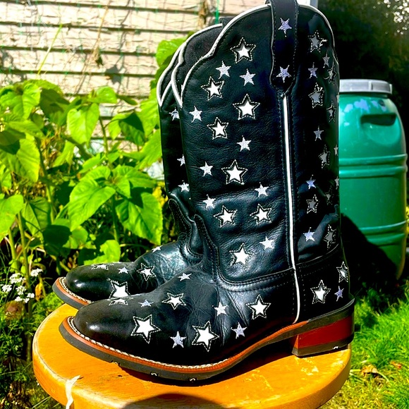 Laredo Stargazer leather western boots with embroidered stars 8.5 medium women - Picture 3 of 16